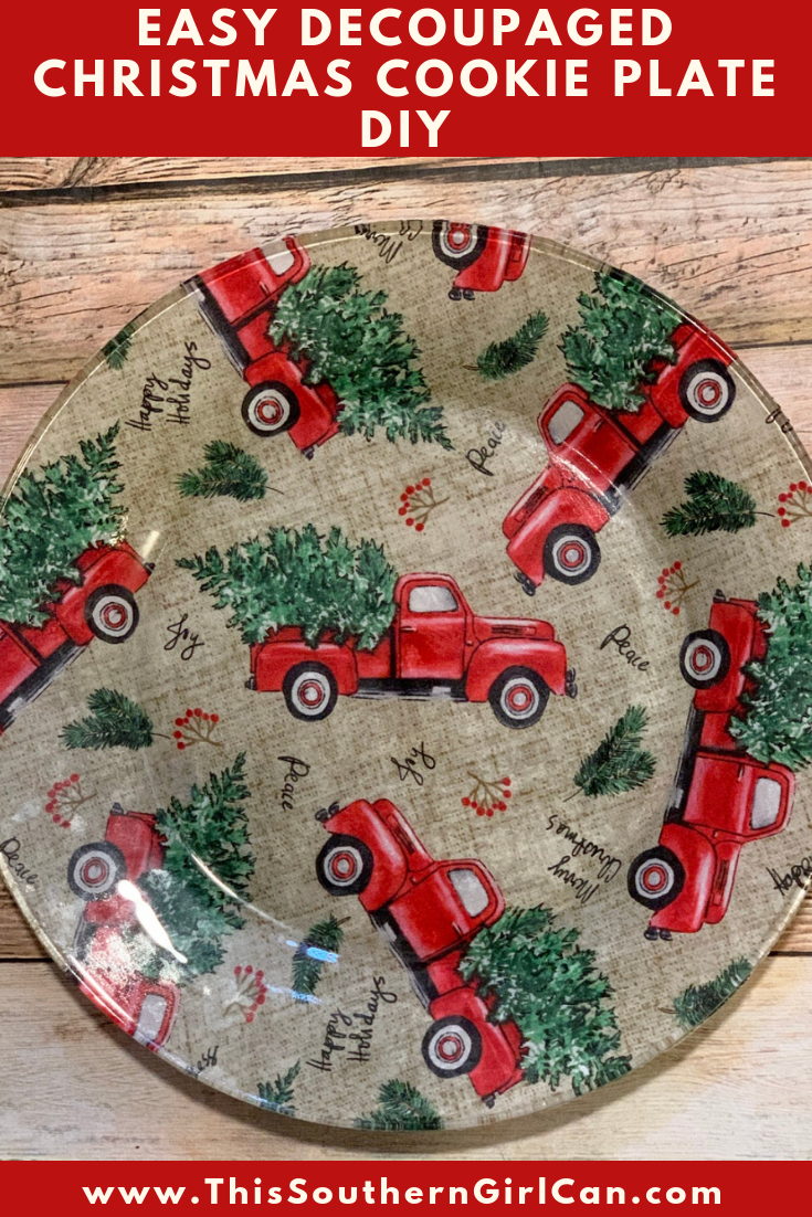  Decoupage Christmas Cookie Plate